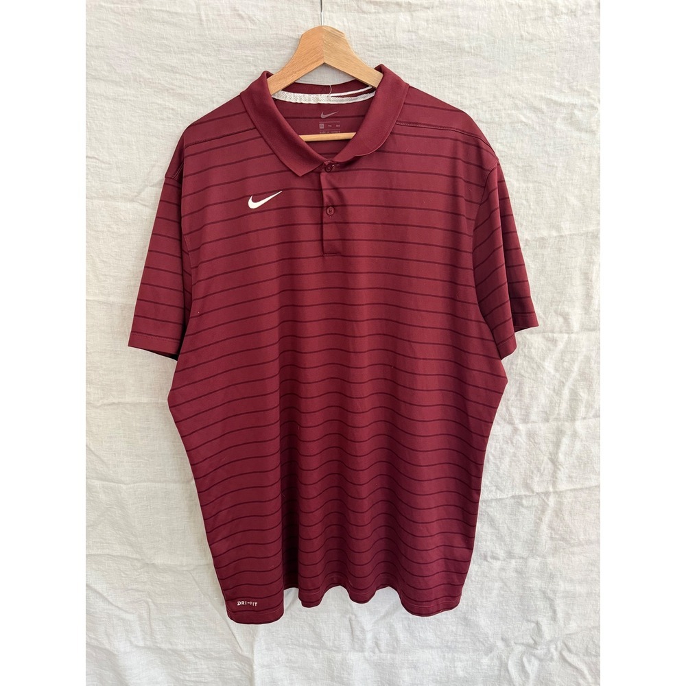 Nike Dri-FIT Victory Men's Golf Polo Short Sleeve Stripe Red Large XXL